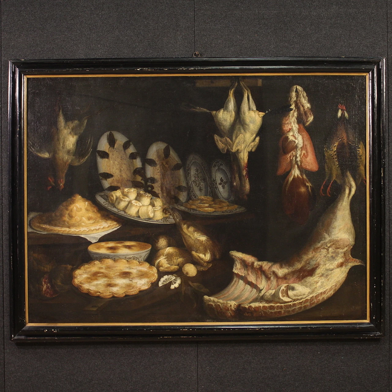 Pantry with still life, oil painting canvas, mid-17th century 1