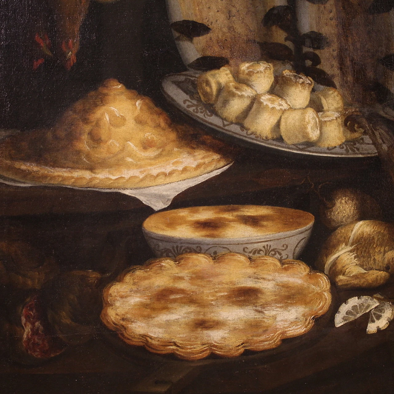 Pantry with still life, oil painting canvas, mid-17th century 6