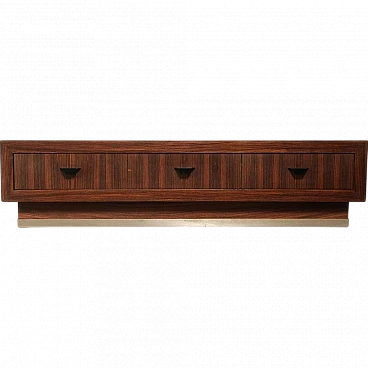 Rosewood TV cabinet with metal details, 1960s