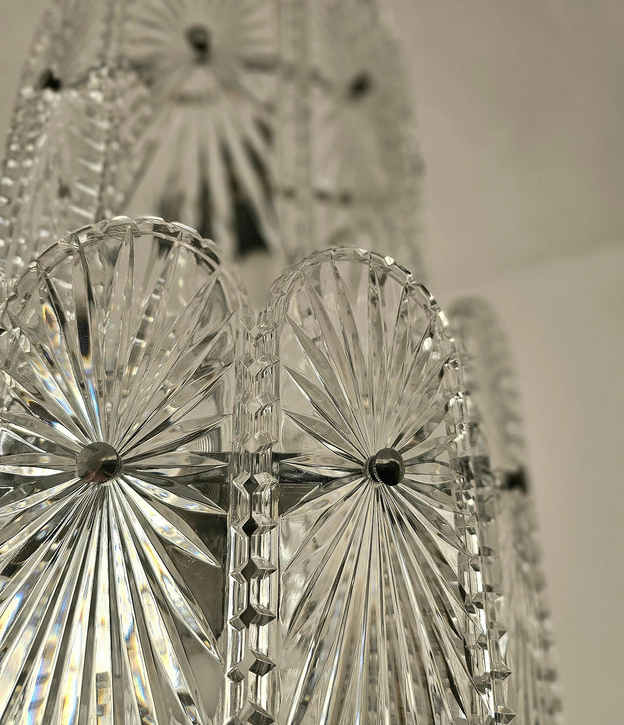 Crystal and chromed steel chandelier, 1960s 6