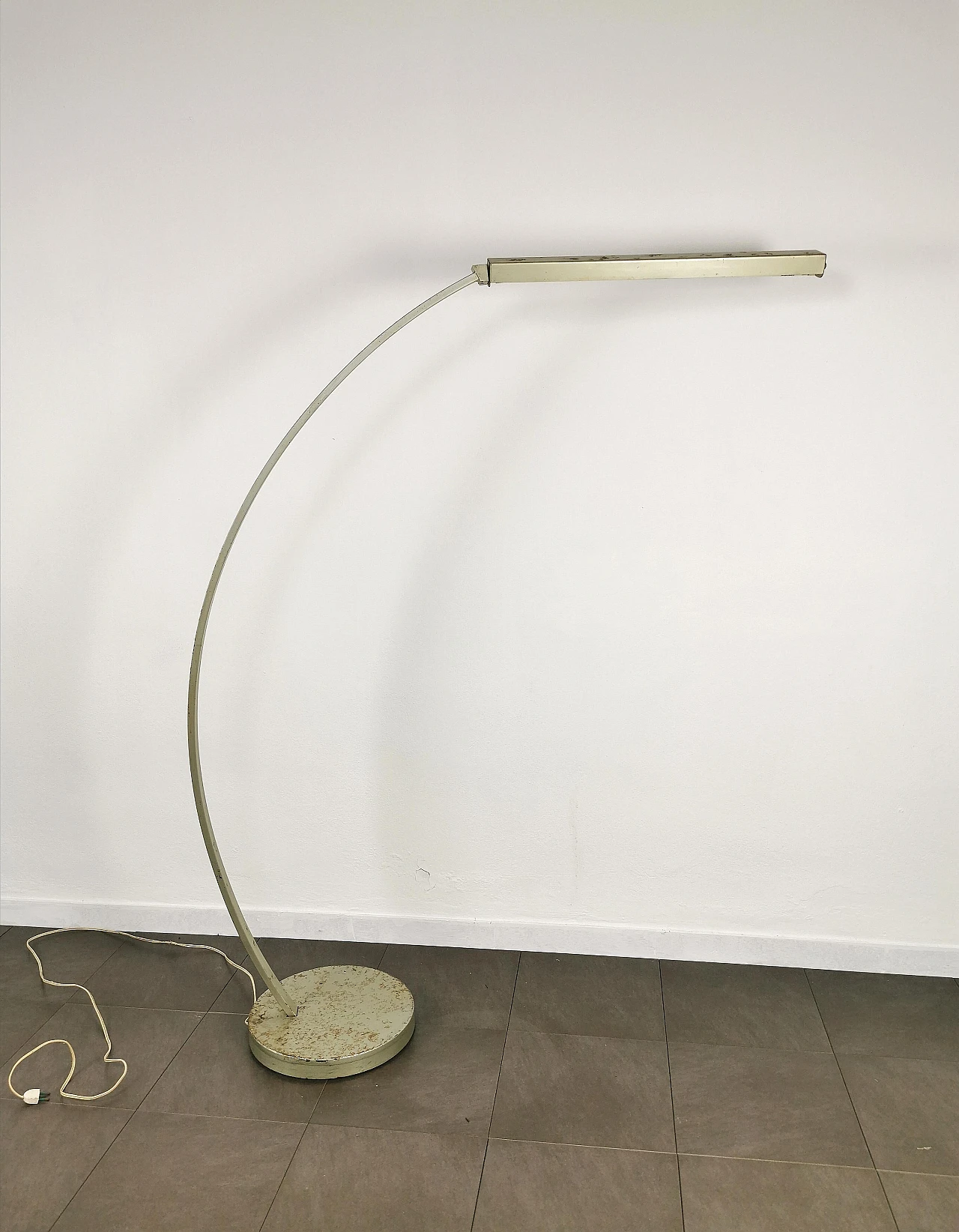 Gray metal arc floor lamp, 1960s 2