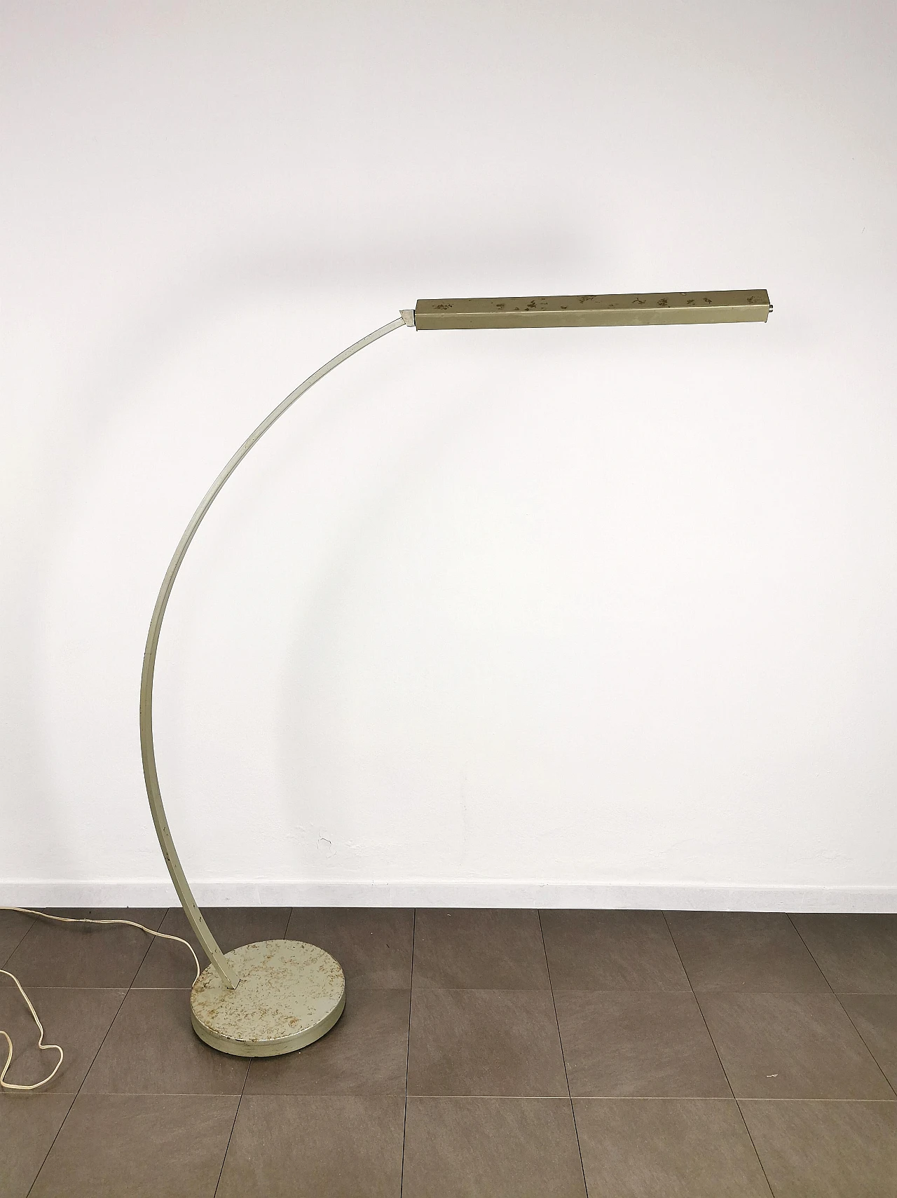 Gray metal arc floor lamp, 1960s 3