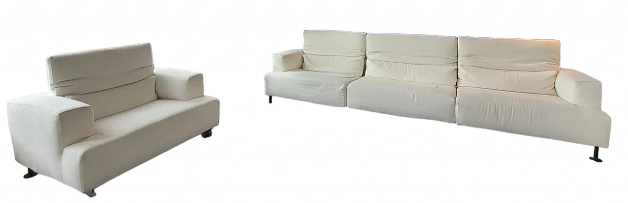 Aire sofa and armchair in canape cotton by Cassina 15