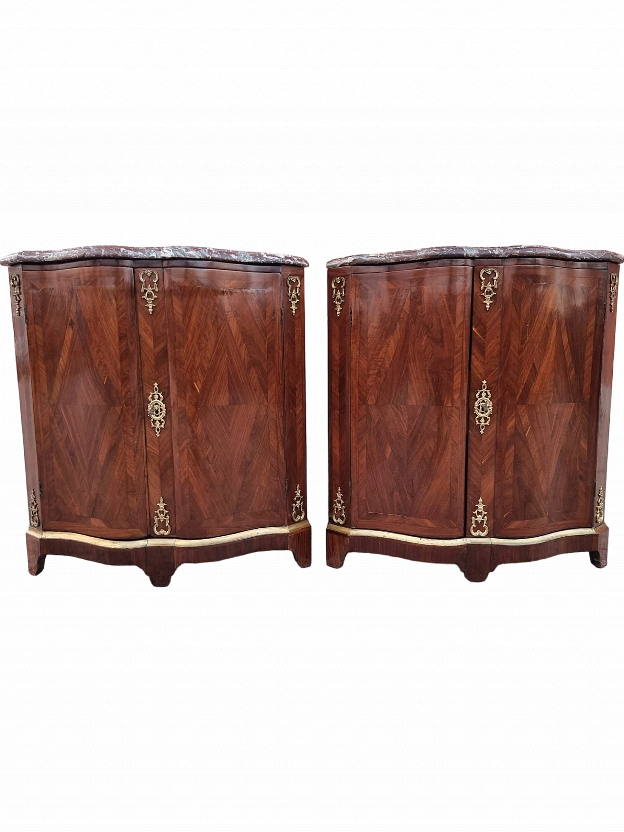 Pair of rosewood veneered cornerboards, 18th century 12