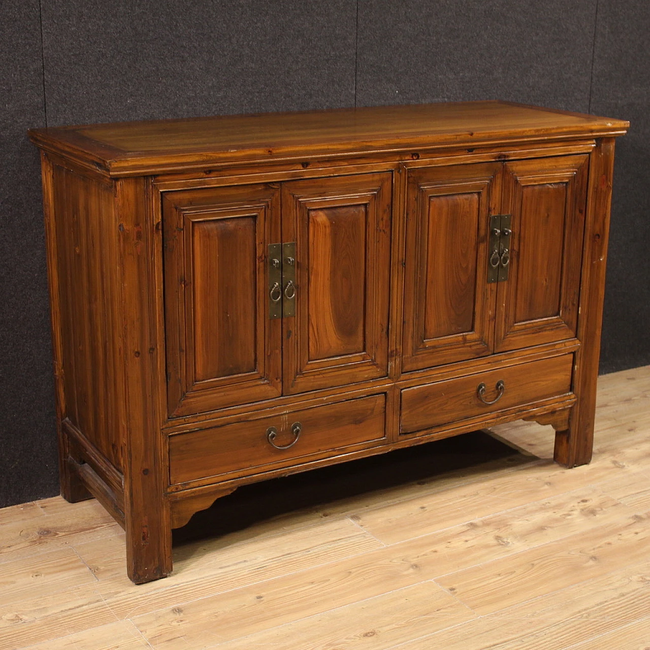 Chinese wood sideboard with doors and drawers 1