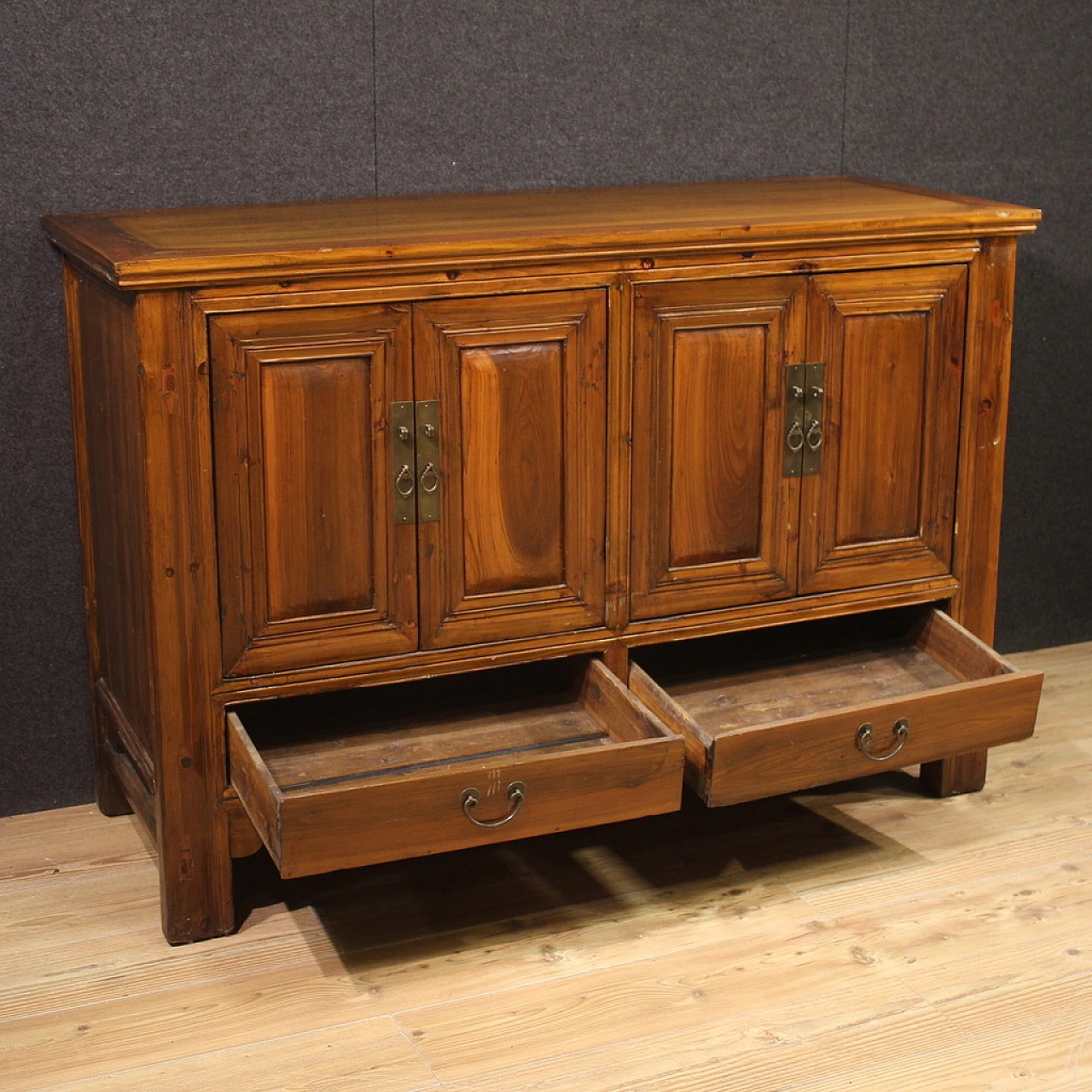 Chinese wood sideboard with doors and drawers 4