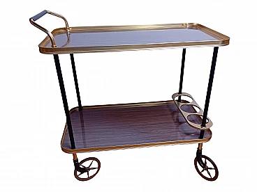 Double top bar cart in formica, brass & bakelite by MB Italia, 1960s