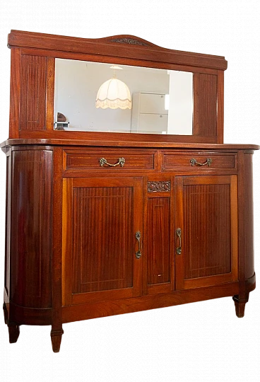 Liberty sideboard in walnut veneered oak with mirror, 1940s