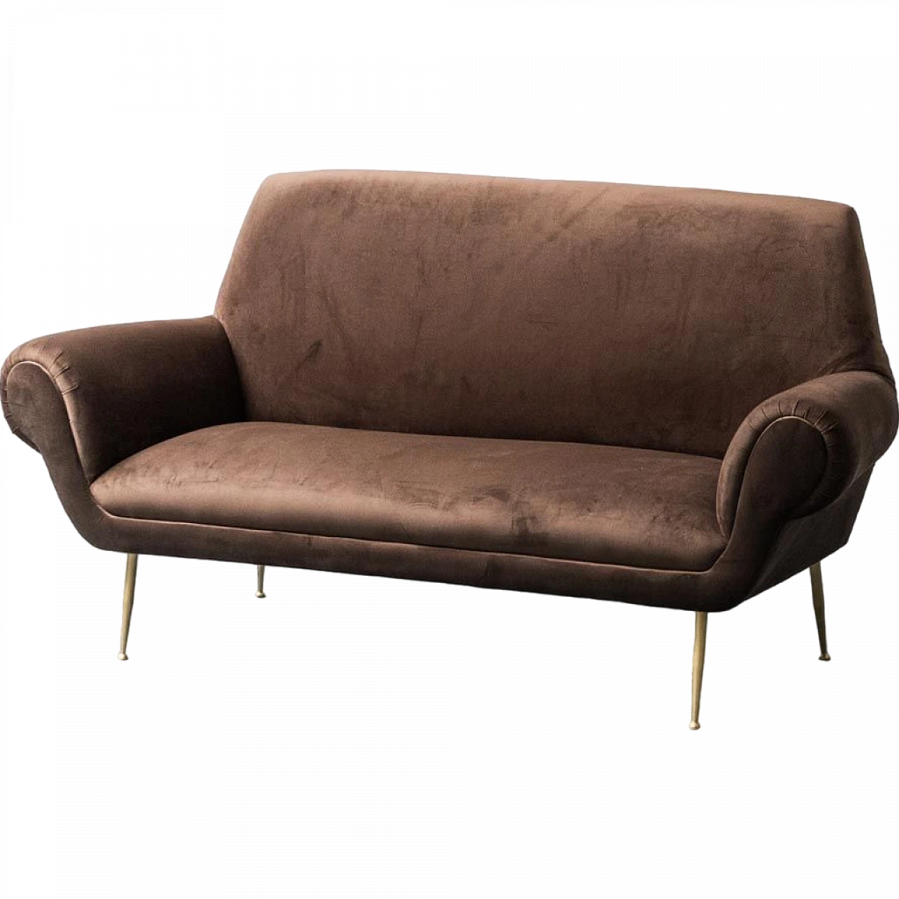 Three-seater velvet sofa by Gigi Radice for Minotti, 1950s 11