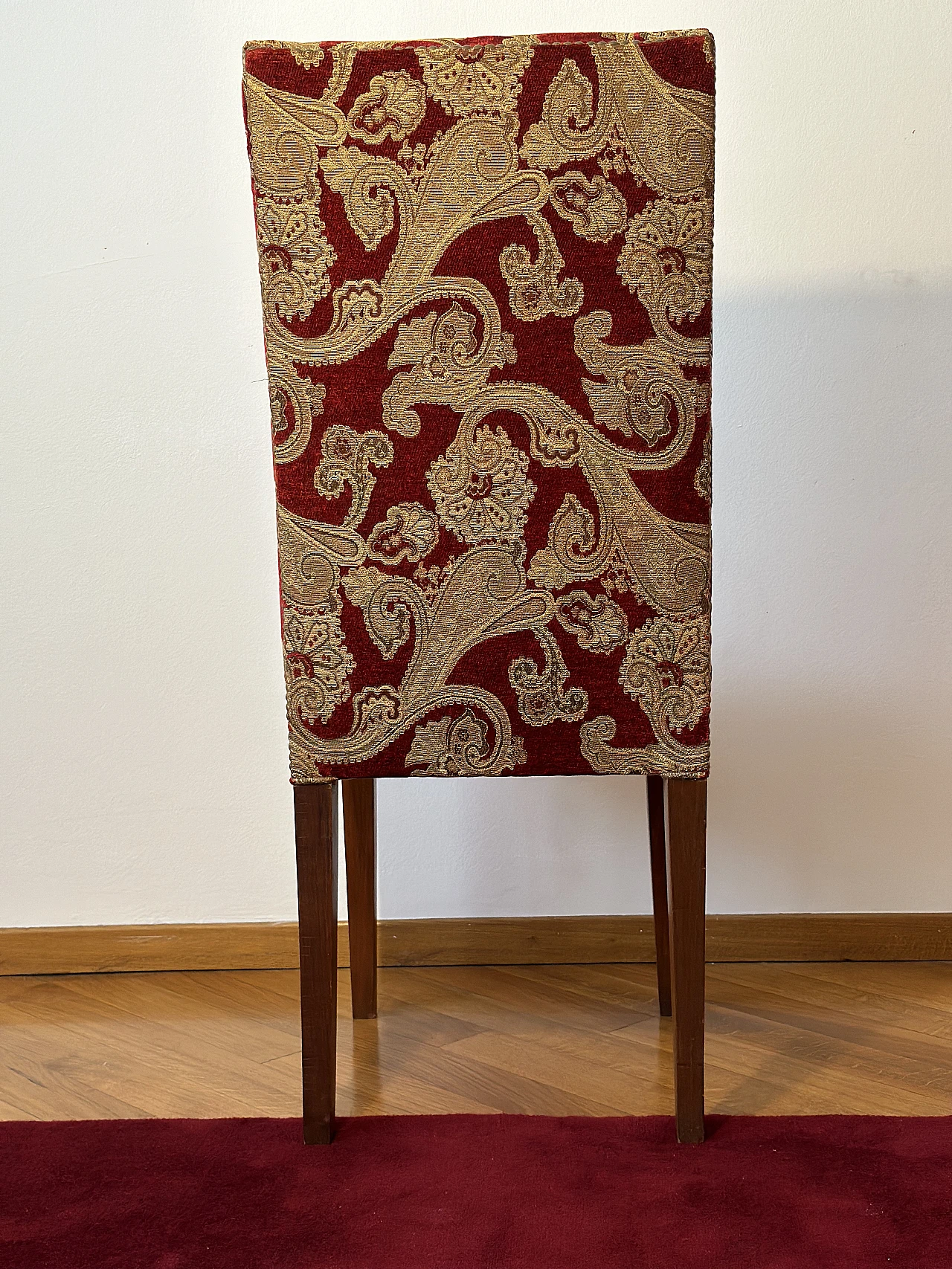 8 Dining chairs in cedar and fabric, 2000s 6