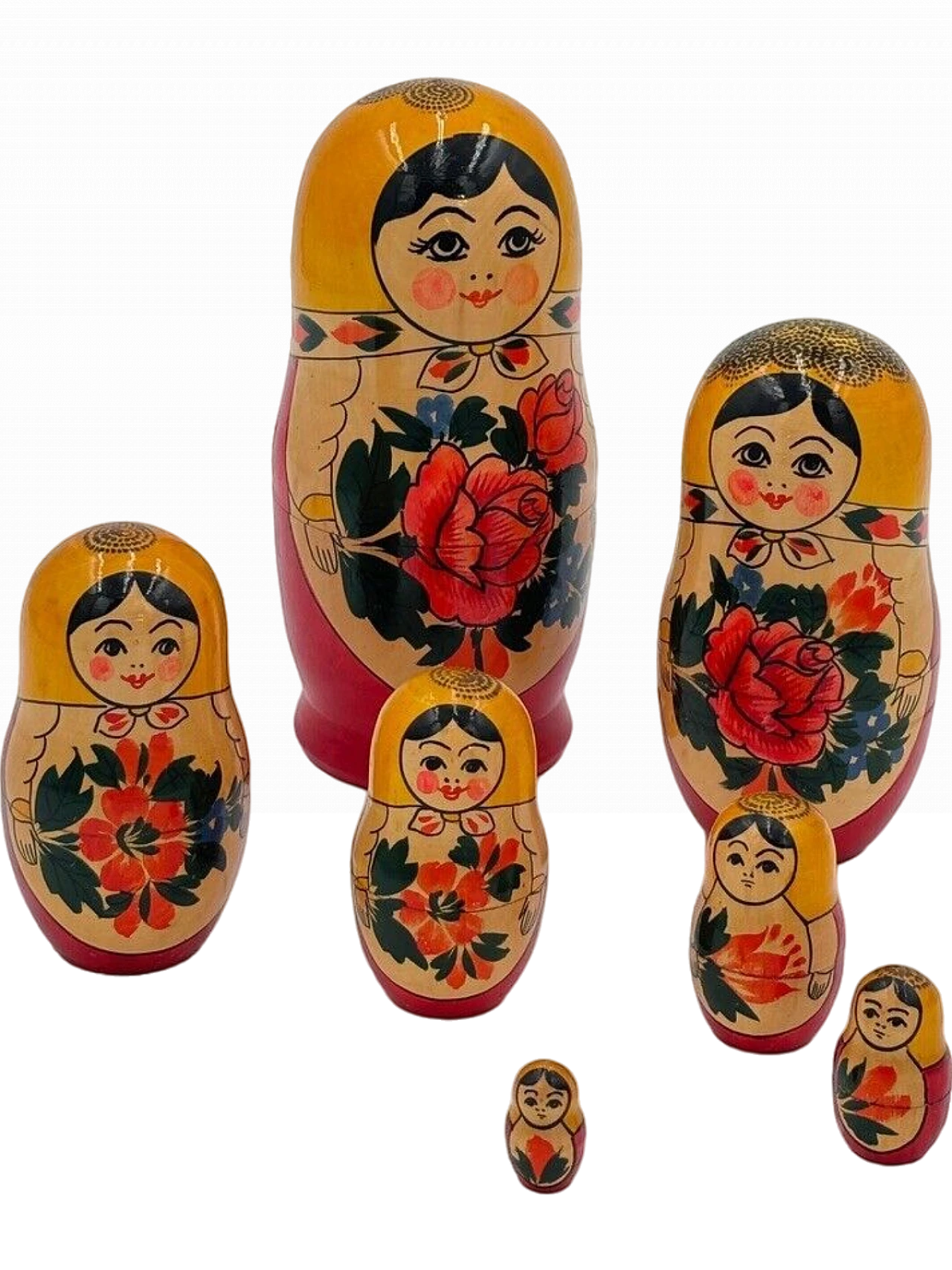 7 Matryoshka dolls in painted wood, 1980s 2