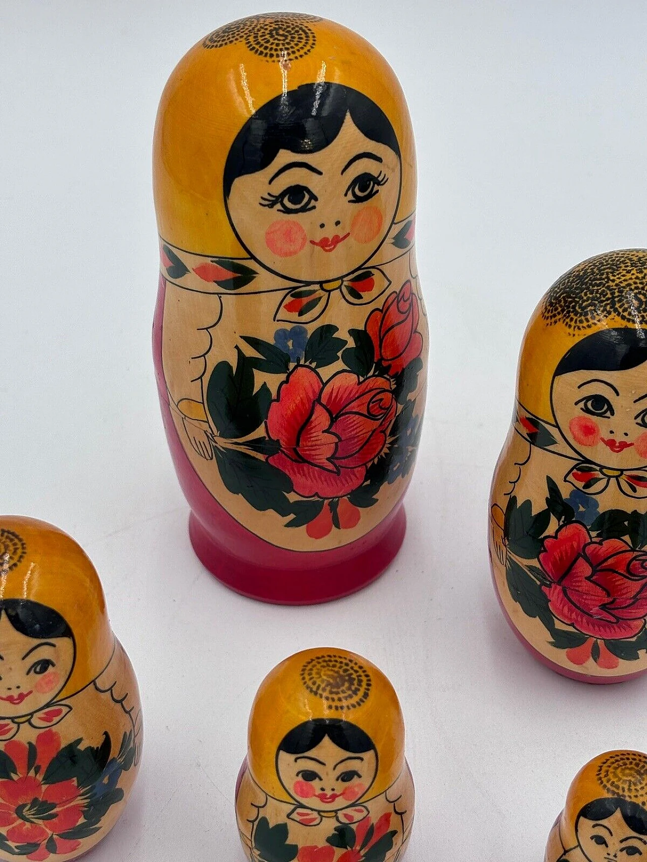 7 Matryoshka dolls in painted wood, 1980s 4