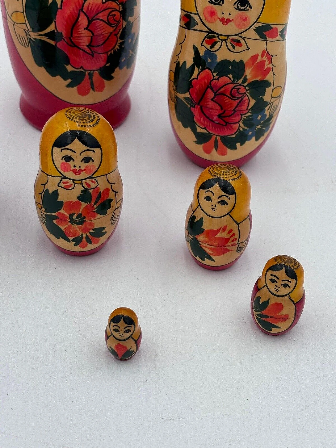 7 Matryoshka dolls in painted wood, 1980s 5