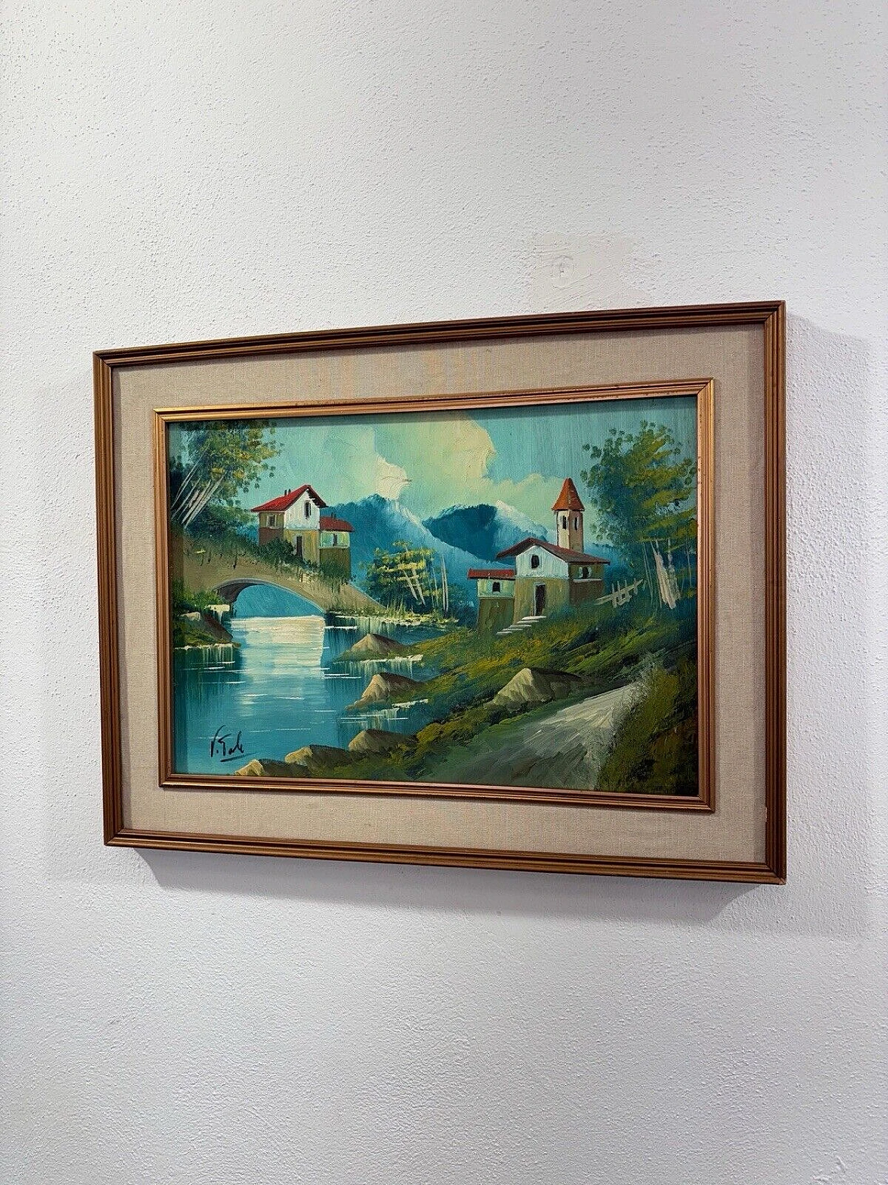 Vitali, landscape with stream, oil painting on canvas 3