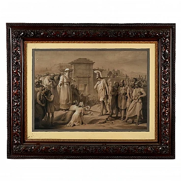 Alexander the Great conquers Jerusalem, mixed media, 19th century