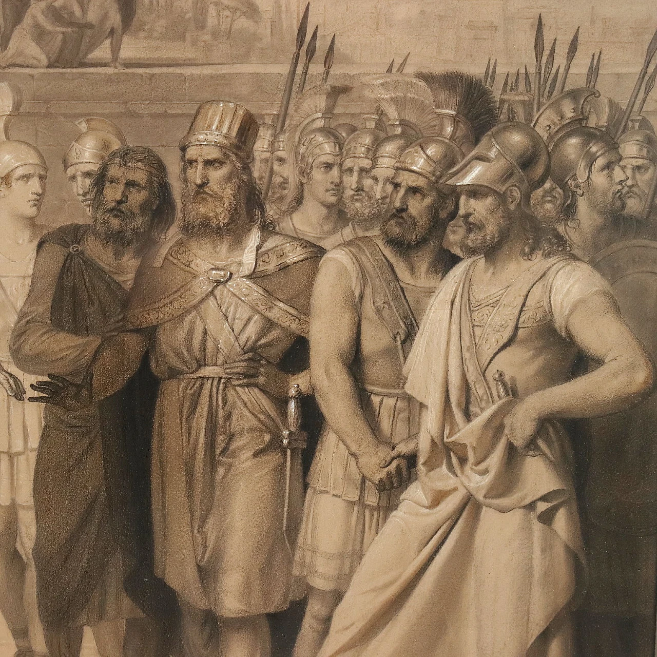 Alexander the Great conquers Jerusalem, mixed media, 19th century 5