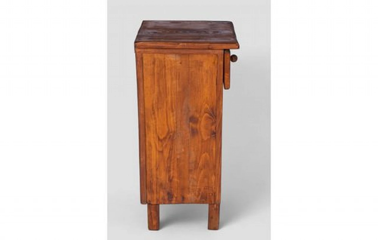 Rustic style bedside table in solid wood with drawer, 2000s 5