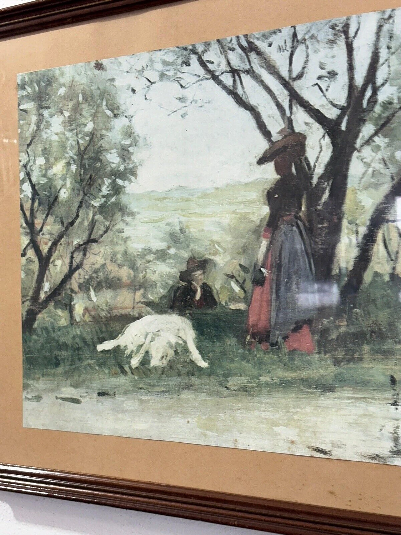 Woman walking a dog, print on paper 3