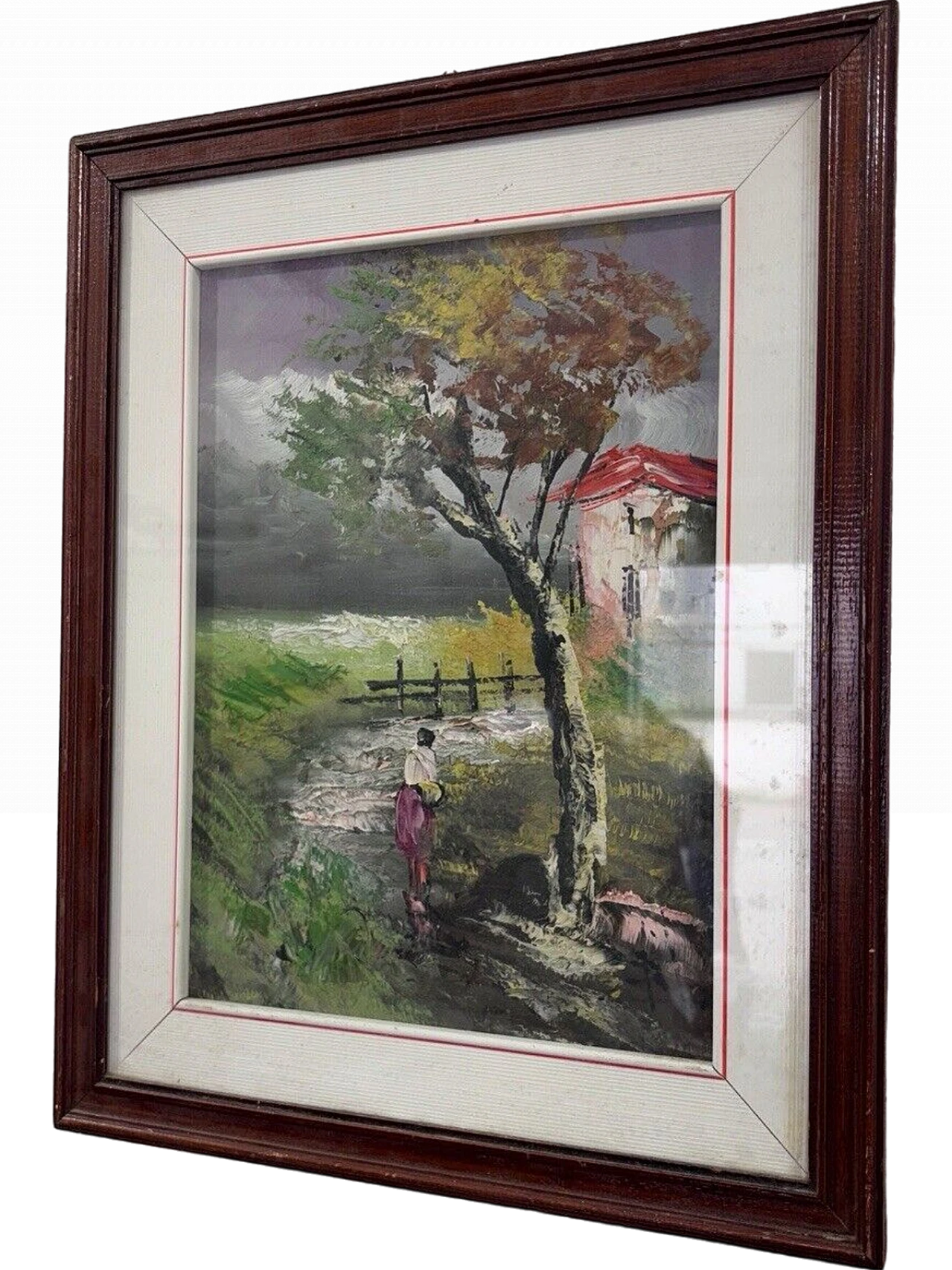 Country landscape, oil painting on canvas, 1970s 2