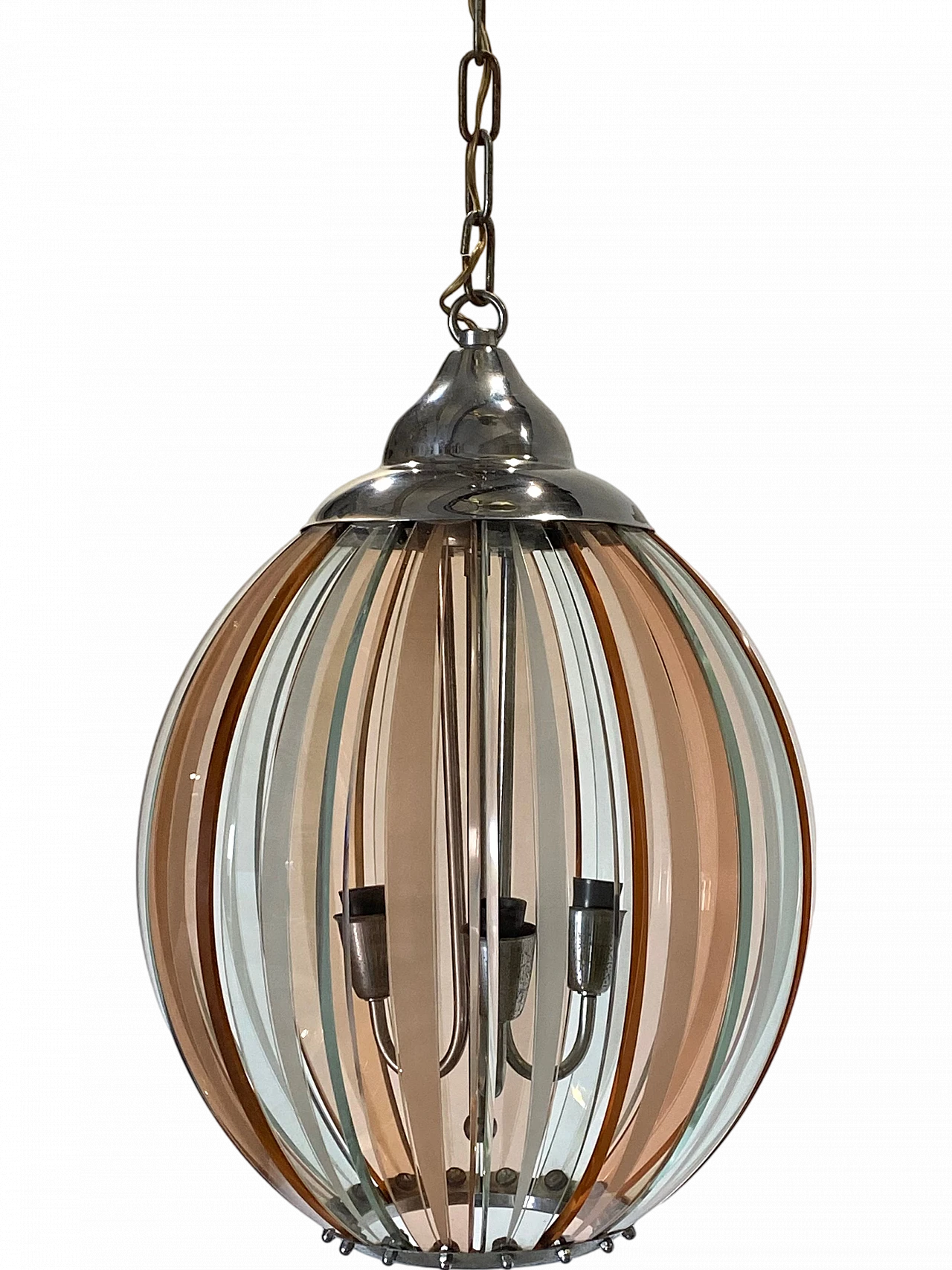 Silver-plated brass and glass lantern, 1970s 10