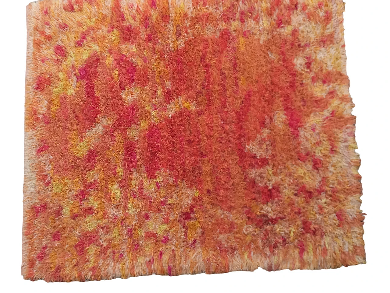 Swedish orange, yellow and pink wool rug, 1960s 2