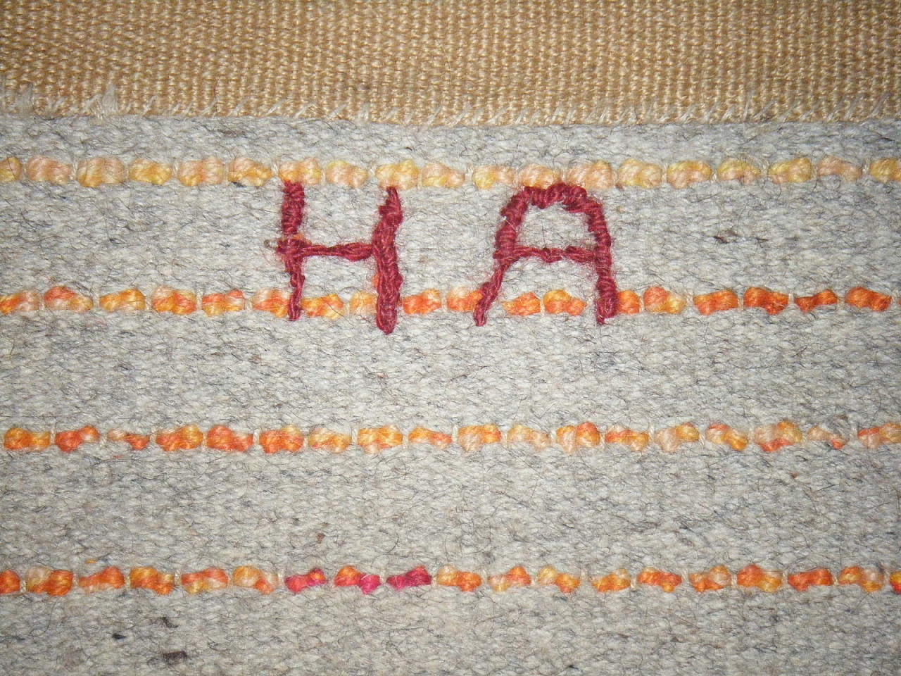 Swedish orange, yellow and pink wool rug, 1960s 12