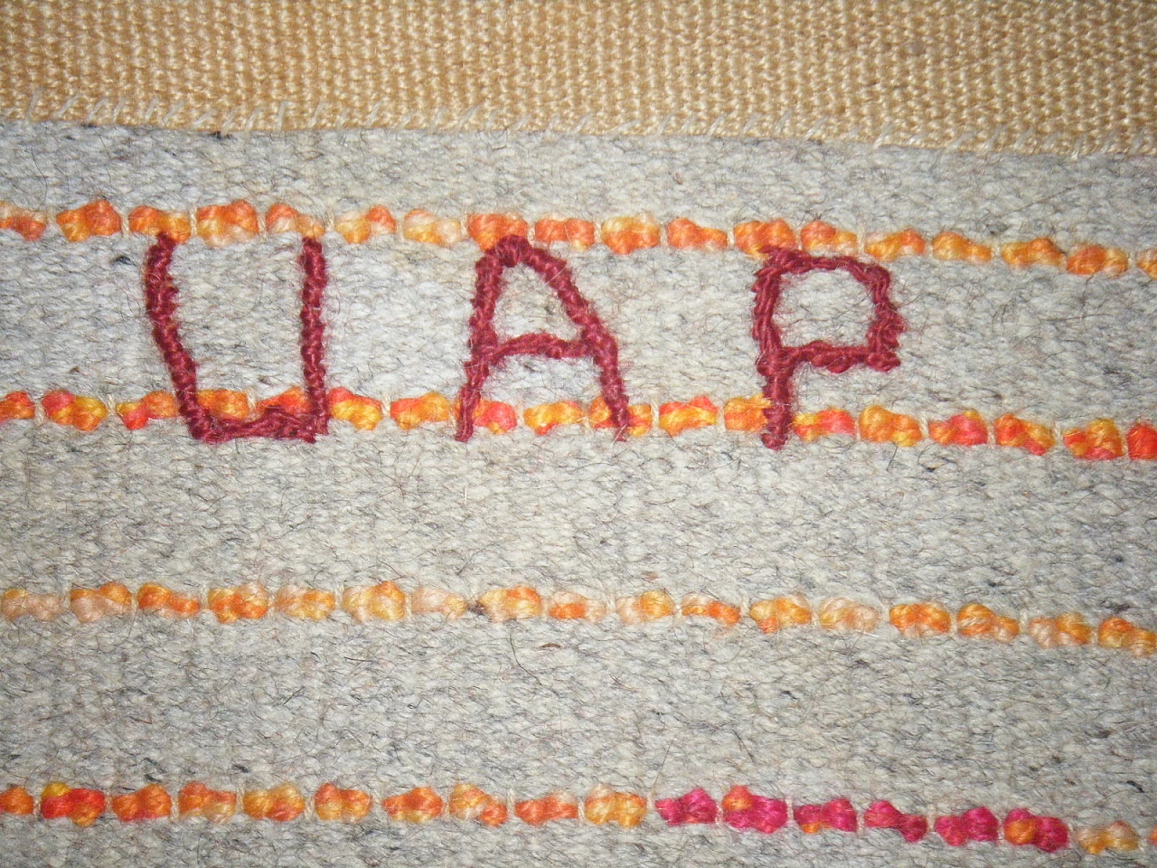 Swedish orange, yellow and pink wool rug, 1960s 13