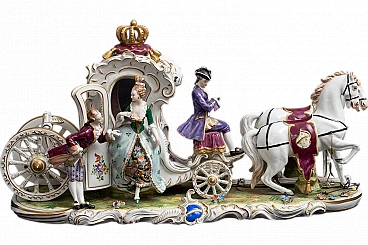 Carriage, Dresden porcelain sculpture, early 20th century