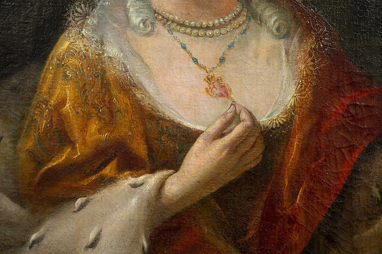 Portrait of a noblewoman, oil on canvas, 18th century 3