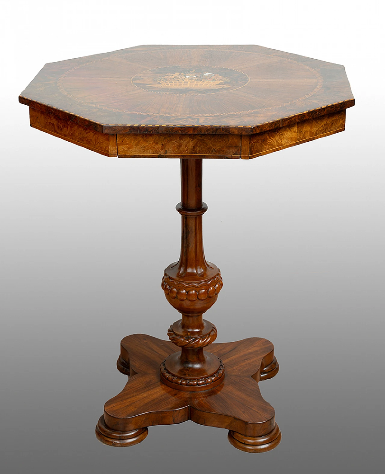 Neapolitan Empire walnut-root coffee table, early 19th century 1