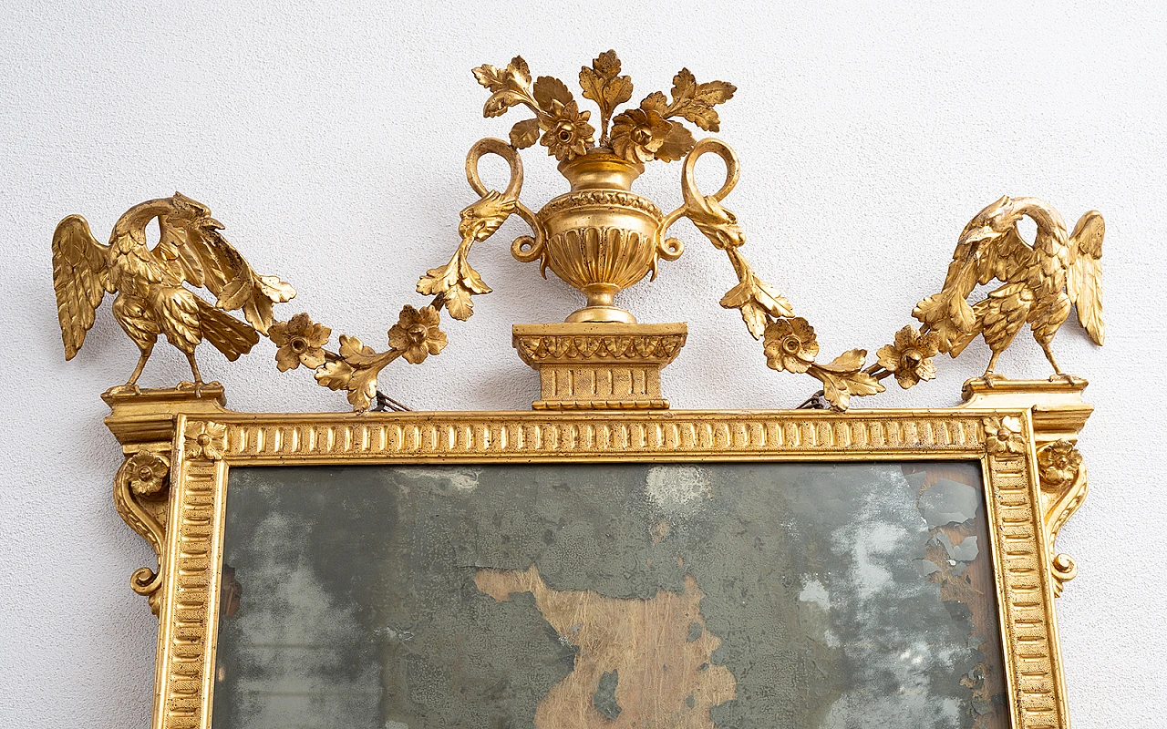 Neapolitan Louis XVI gilded wood mirror, second half of 18th century 2