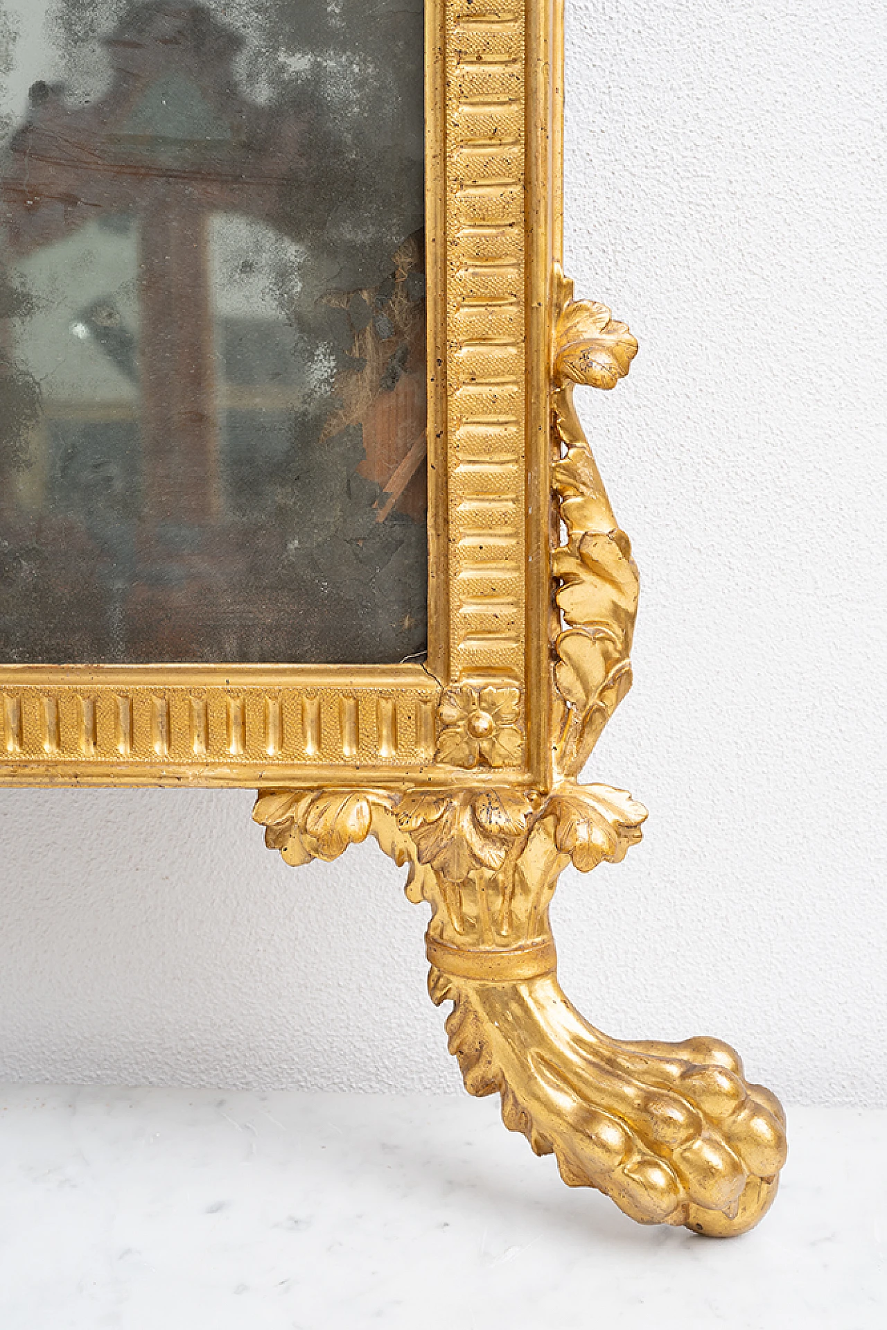 Neapolitan Louis XVI gilded wood mirror, second half of 18th century 3