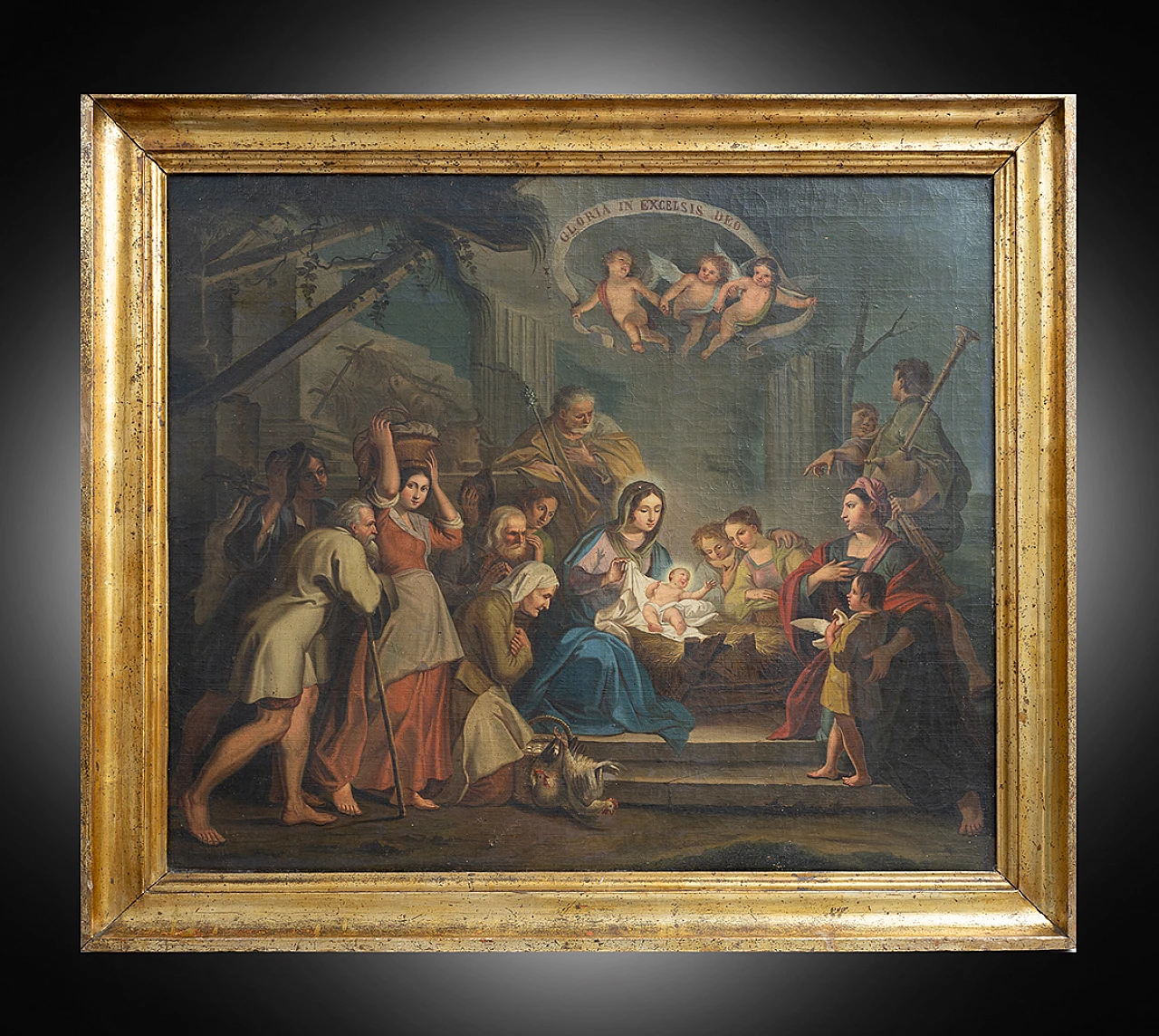 Nativity, oil painting on canvas, early 18th century 1