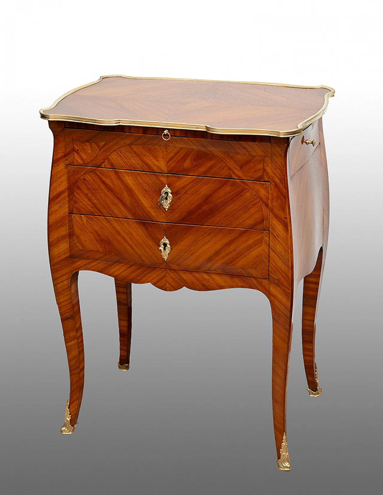 Napoleon III exotic wood and bronze bedside table, late 19th century 1