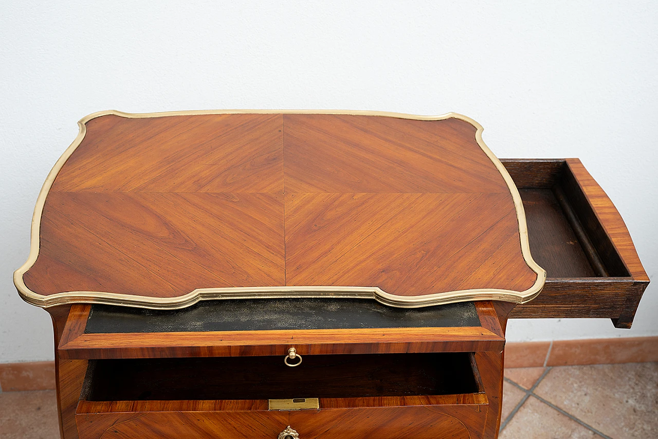 Napoleon III exotic wood and bronze bedside table, late 19th century 2