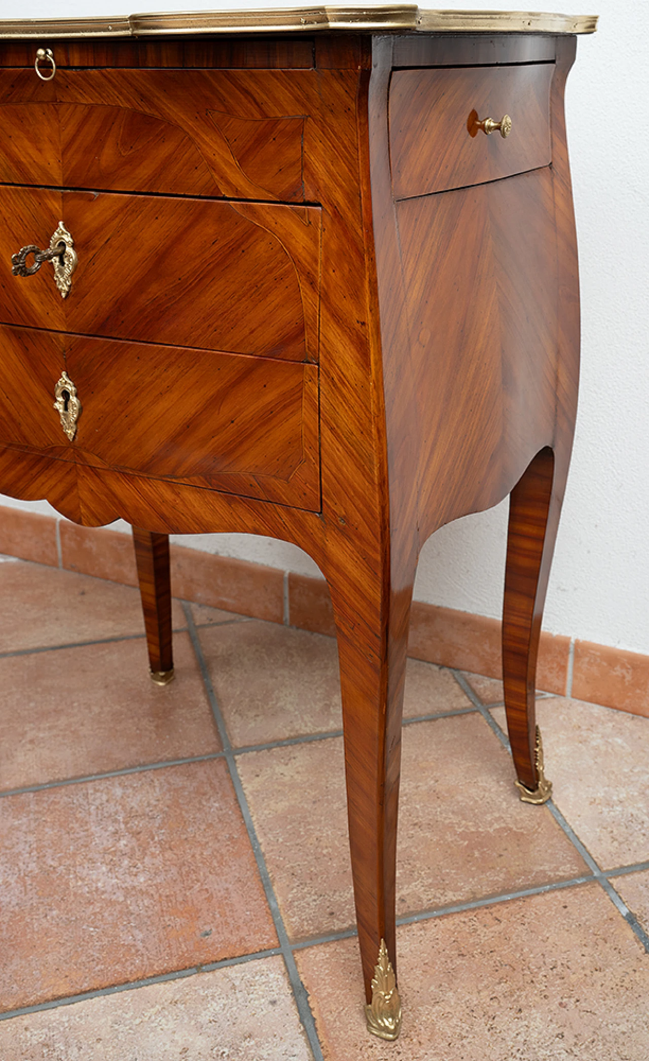 Napoleon III exotic wood and bronze bedside table, late 19th century 3