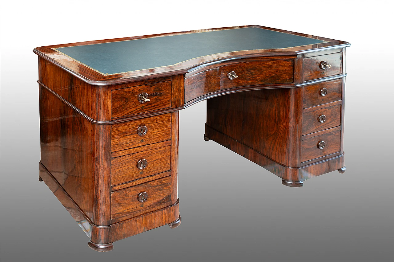 Louis Philippe Neapolitan exotic wood desk, 19th century 1