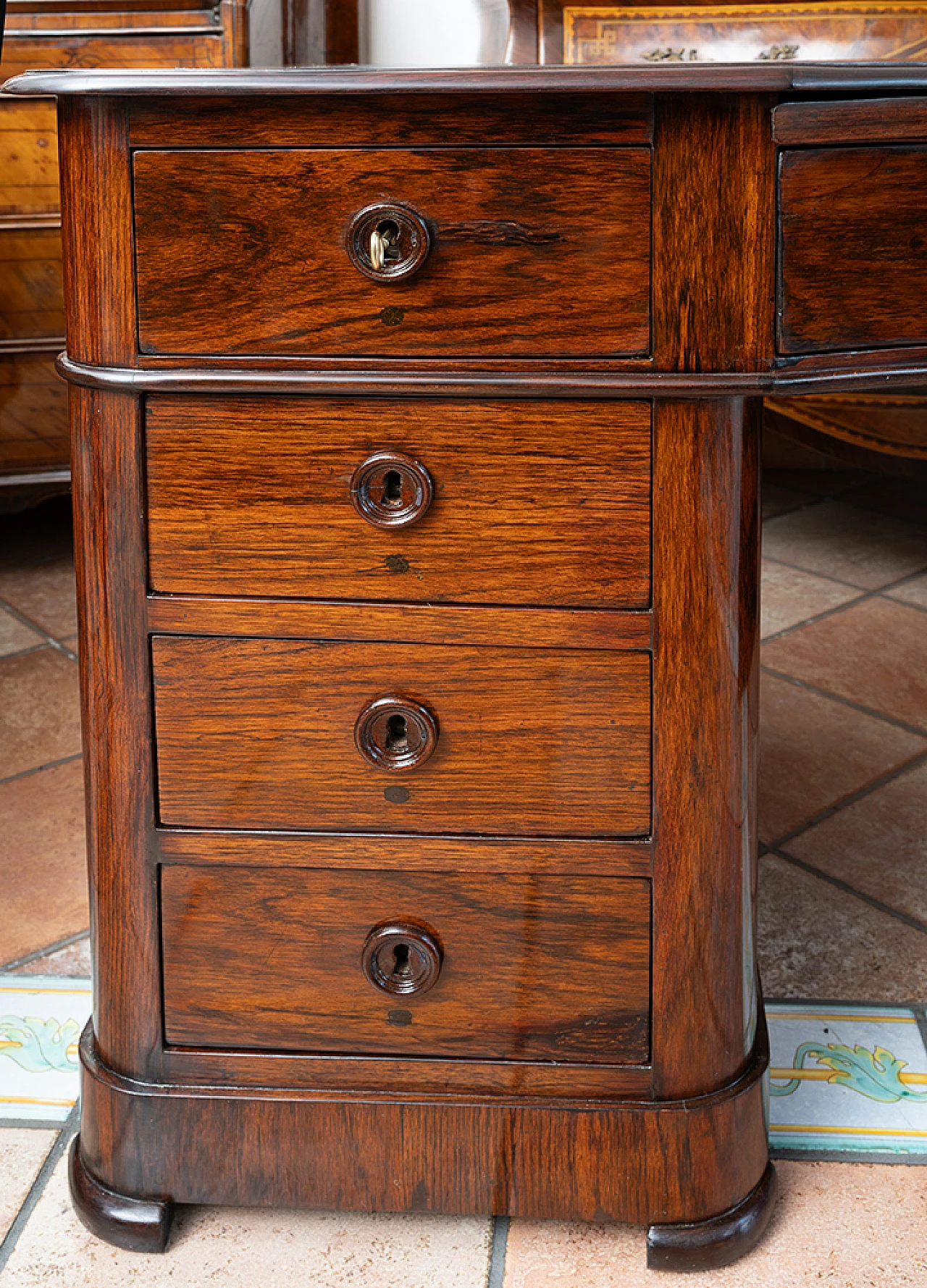 Louis Philippe Neapolitan exotic wood desk, 19th century 3