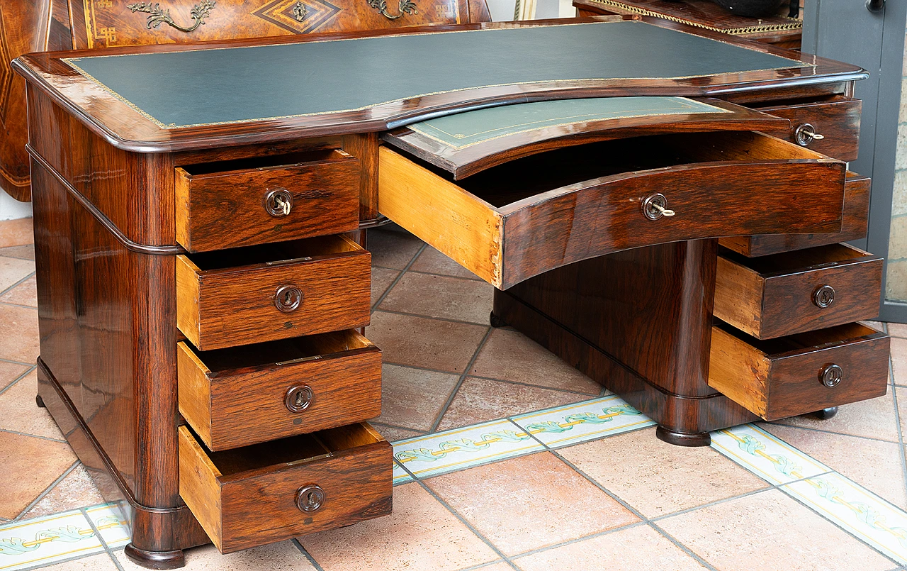 Louis Philippe Neapolitan exotic wood desk, 19th century 5