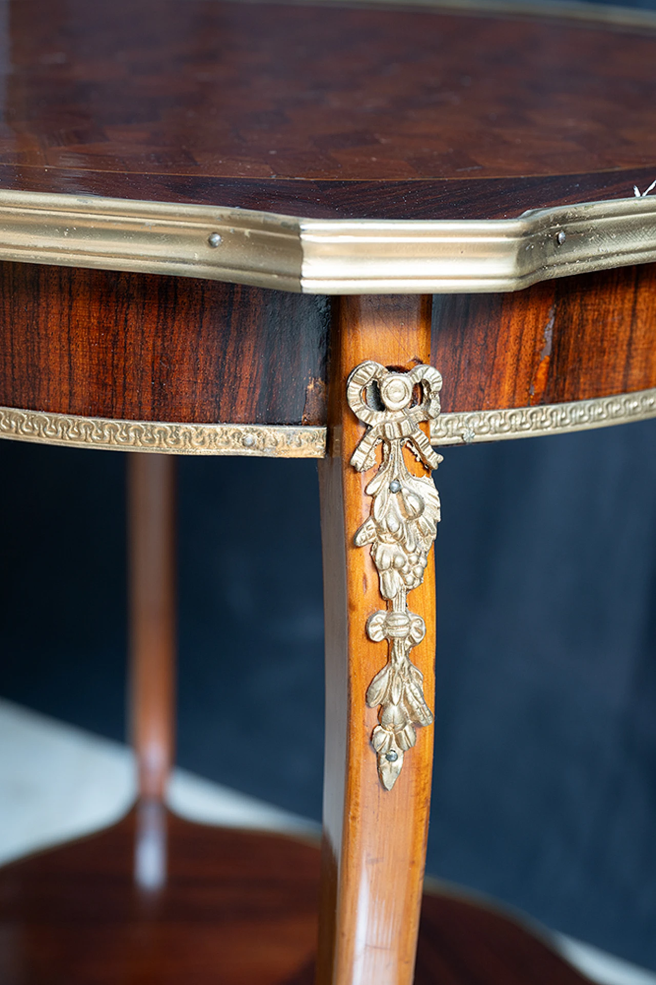 French Napoleon III exotic wood and bronze coffee table, 19th century 3