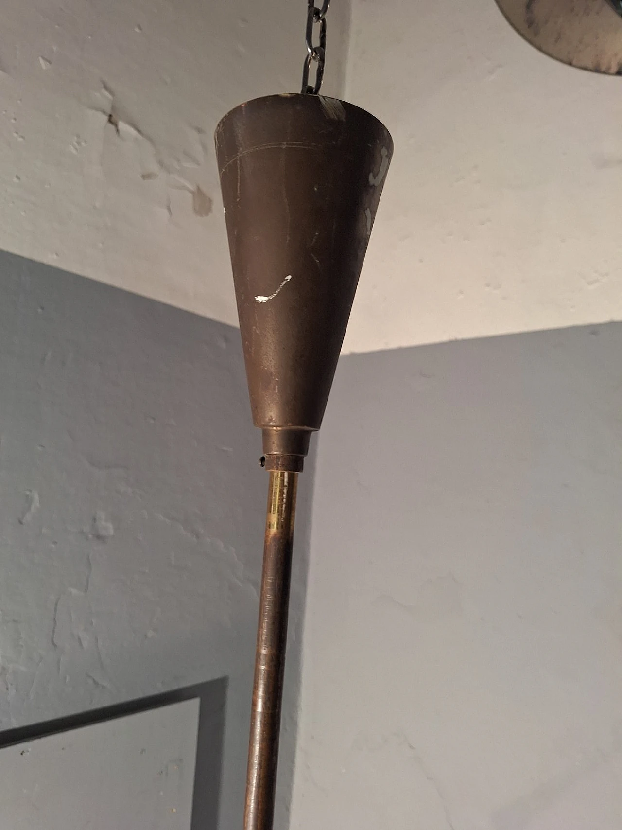 Lampadario Sputnik in ottone di Oscar Torlasco di Lumi, anni '60 15