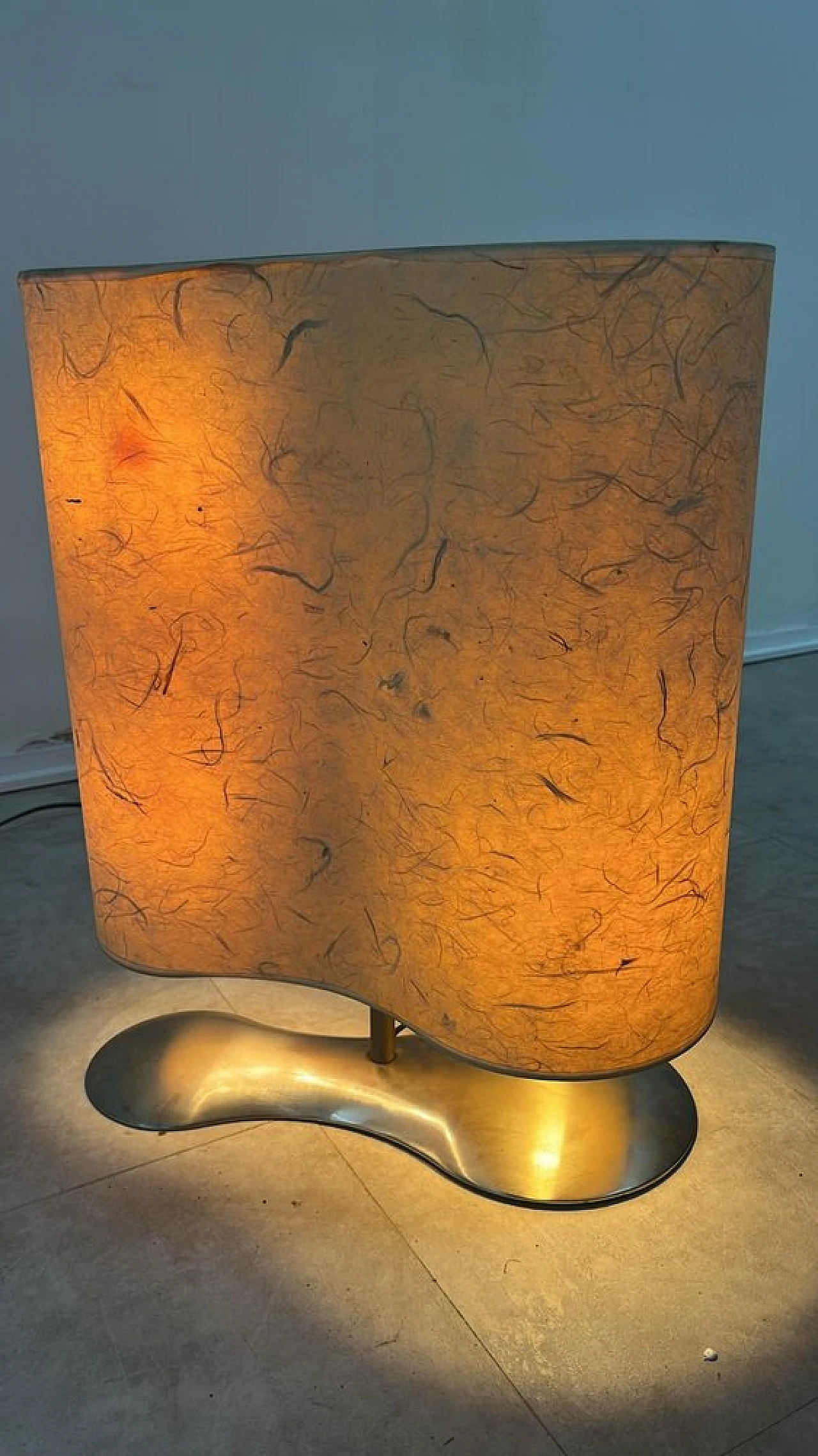 Parchment & metal table lamp by Fontana Arte, 1960s 2