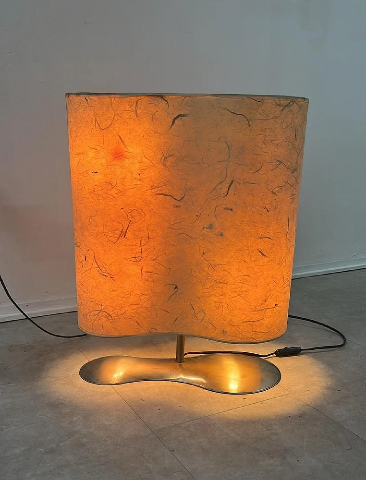 Parchment & metal table lamp by Fontana Arte, 1960s 4