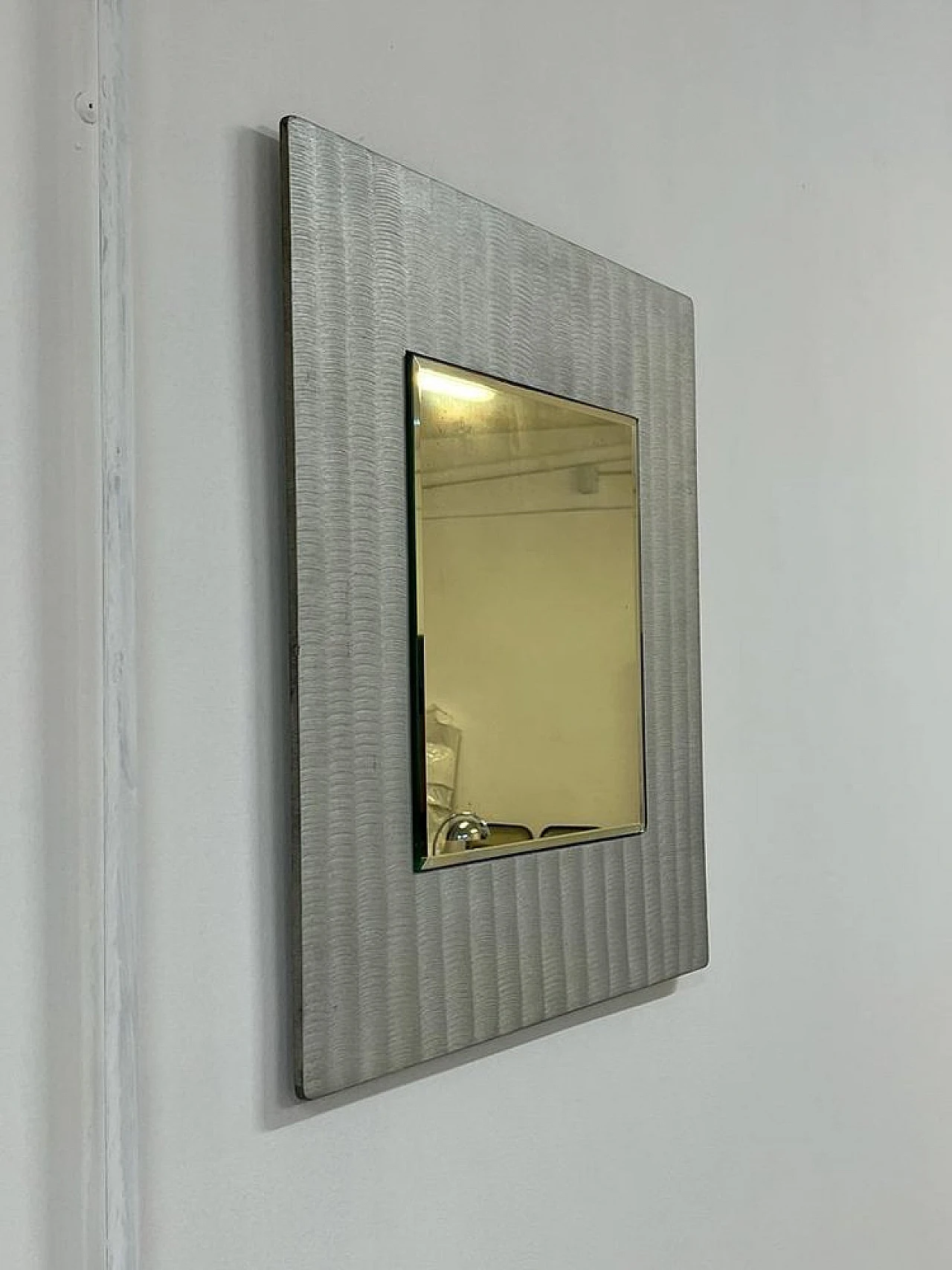 Mirror with alluminum frame by Lorenzo Burchiellaro, 1970s 3