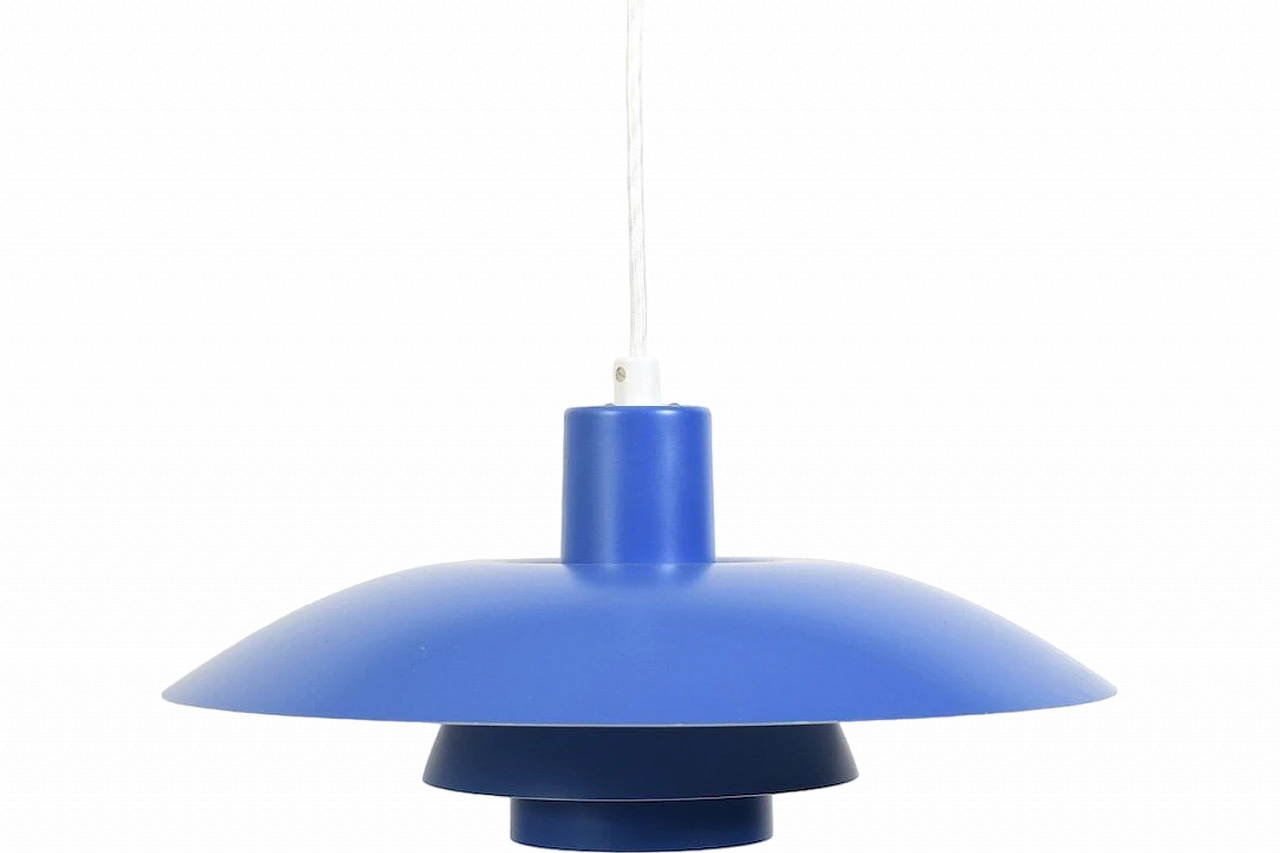 Lampadario PH 4/3 blu di Poul Henningsen per Louis Poulsen, anni '70 4