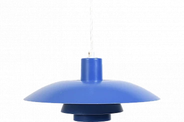 PH 4/3 blue ceiling lamp by P. Henningsen for L. Poulsen, 1970s
