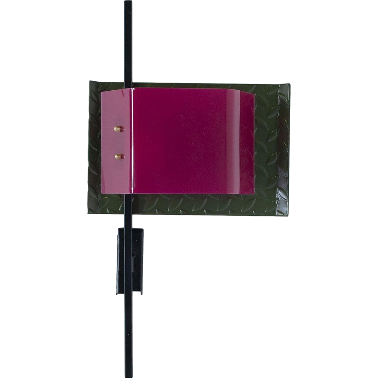 Wall light with lacquered iron & colored multiplex diffuser, 1980s 8