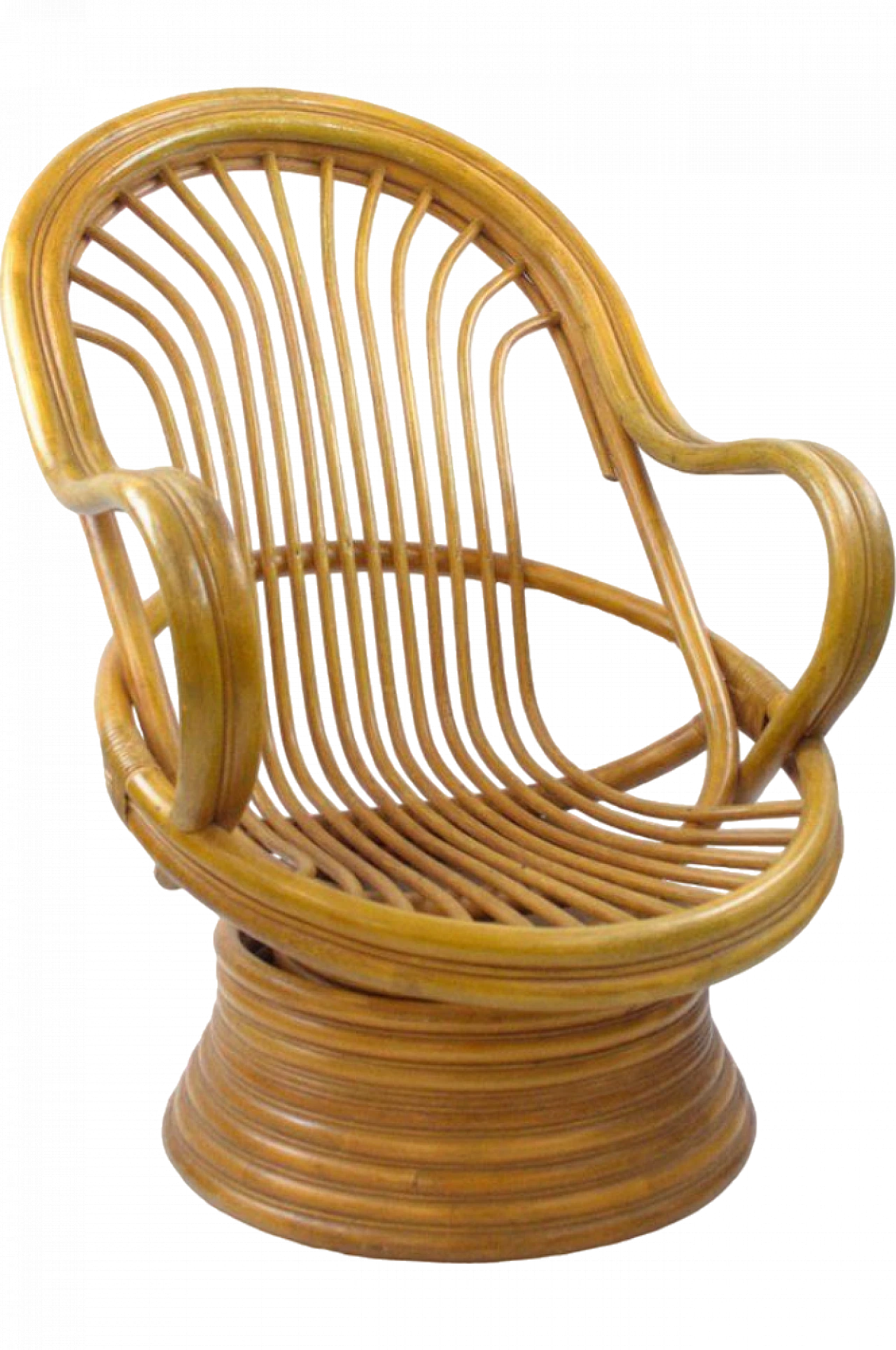 Bamboo swivel rocking chair, 1970s 19