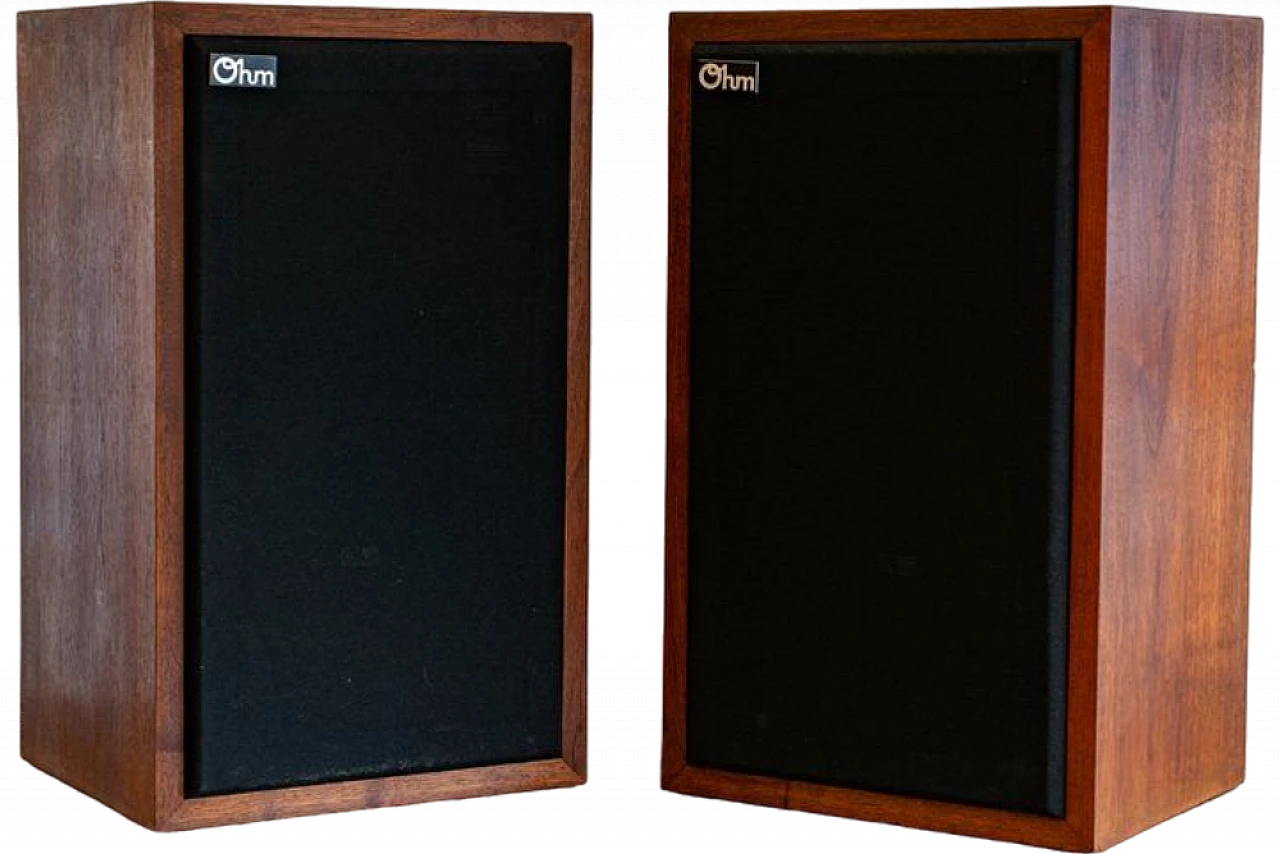 Pair of L speakers with wooden structure by Ohm, 1970s 16