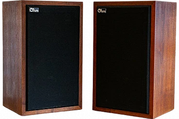 Pair of L speakers with wooden structure by Ohm, 1970s